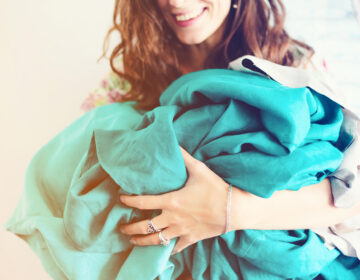 Chambray Fringe Quilt Cover - Blush